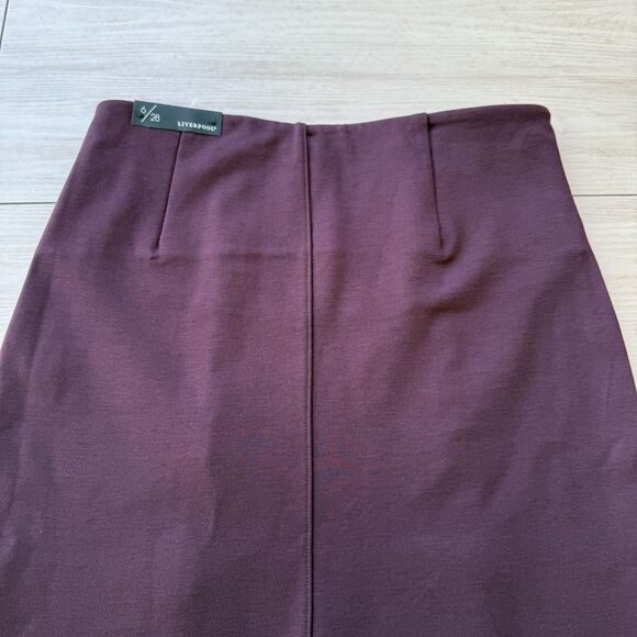 Liverpool Clara Ponte Pencil Skirt Size 6 / Small Dark Purple Stretch Pull On - Picture 6 of 8